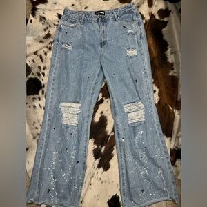 Rhinestone Denim Jeans